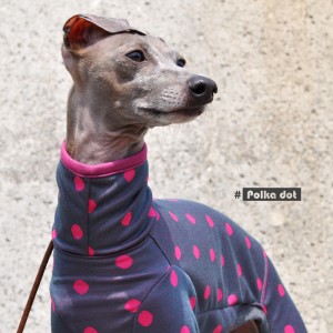 犬服|水玉模様のジャガードニット|選べる4タイプ×3カラー(オペラ/プルシアンブルー/サフランイエロー)
