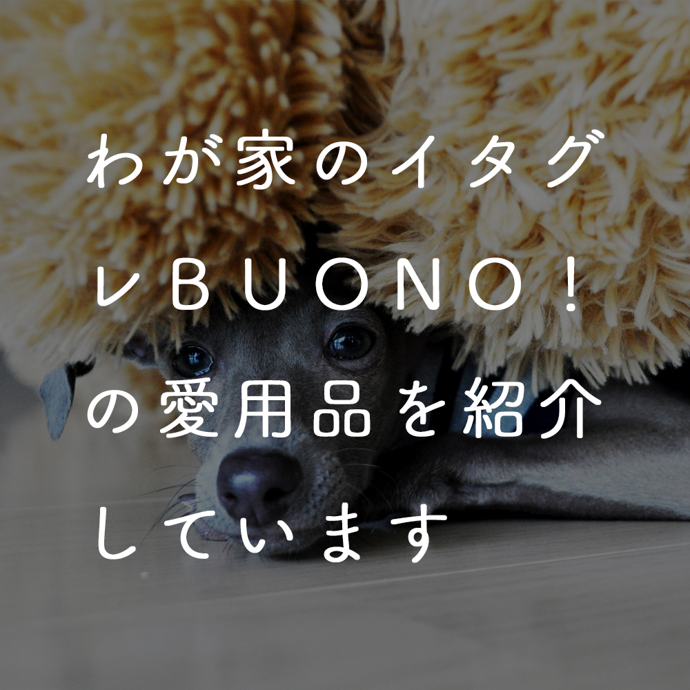 愛犬イタグレBuono!の愛用品や、使ってみて良かったオススメのアイテムを紹介しています。 Buono!のごはん、トイレアイテム、シャンプーに、散歩アイテム、おもちゃ、首輪やリードなど