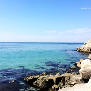 淡路島の海を見ながら走る。