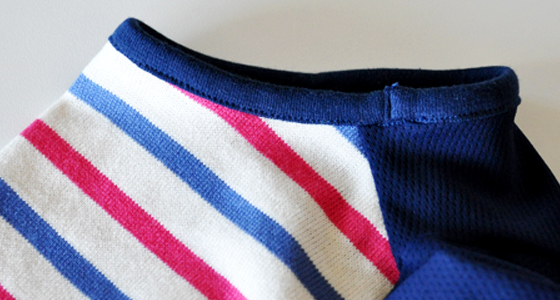 イタグレ・ウィペット用Ｔシャツ作ってみた！｜ヨットブルー＆ローズレッドボーダー