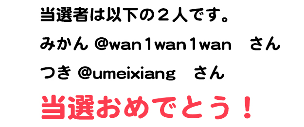 当選者発表|Twitterプレゼント企画「フォロワー200人ありがとう!」