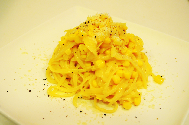 阿蘇の森さんのめっちゃ甘いトウモロコシでカルボナーラを作ってみた