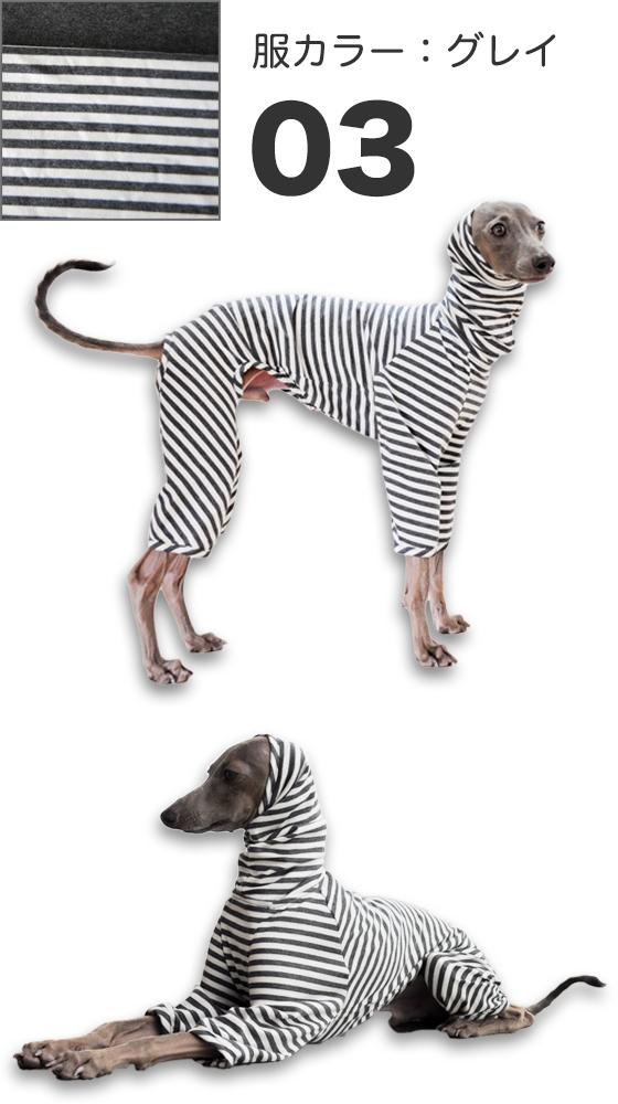 「イタグレ服」秋冬の新作第一弾｜杢天竺ボーダーニットロンパース（選べる３カラー）