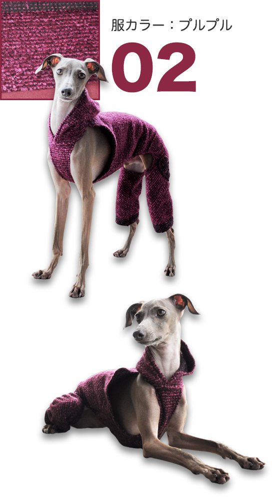 「イタグレ服」秋冬の新作第二弾｜もこもこウールで暖かローパース｜プルプル（気品溢れる濃い紫色）カラーを追加しました