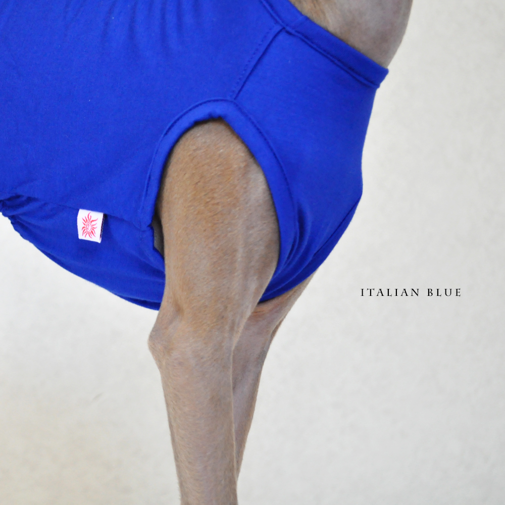犬服｜Italian Blue｜イタリア製ストレッチ天竺ニット｜選べる４タイプ