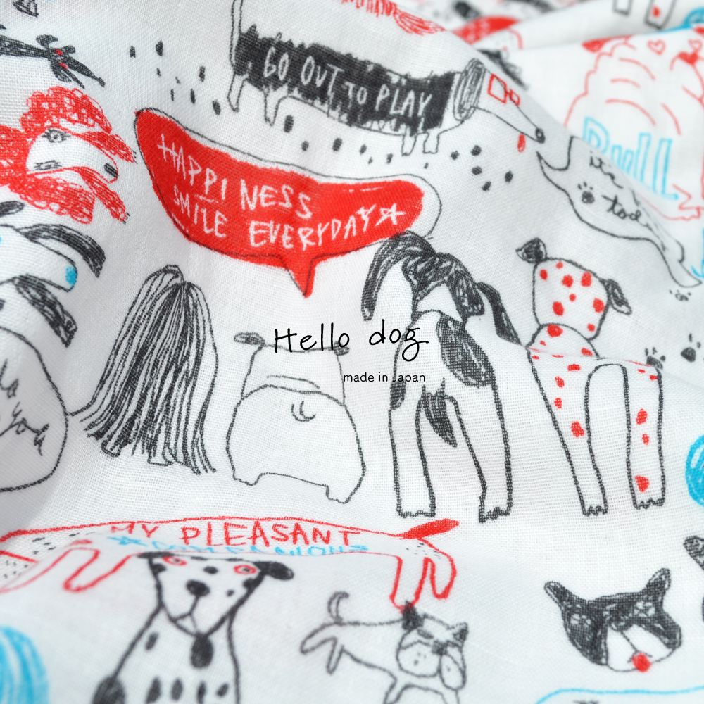 犬服｜Hello dog｜ダブルガーゼ×杢天竺ボーダーニット｜選べる３タイプ