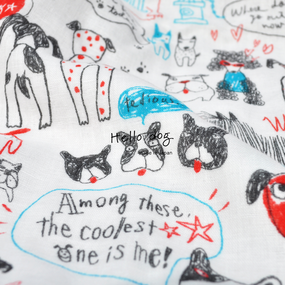 犬服｜Hello dog｜ダブルガーゼ×杢天竺ボーダーニット｜選べる３タイプ