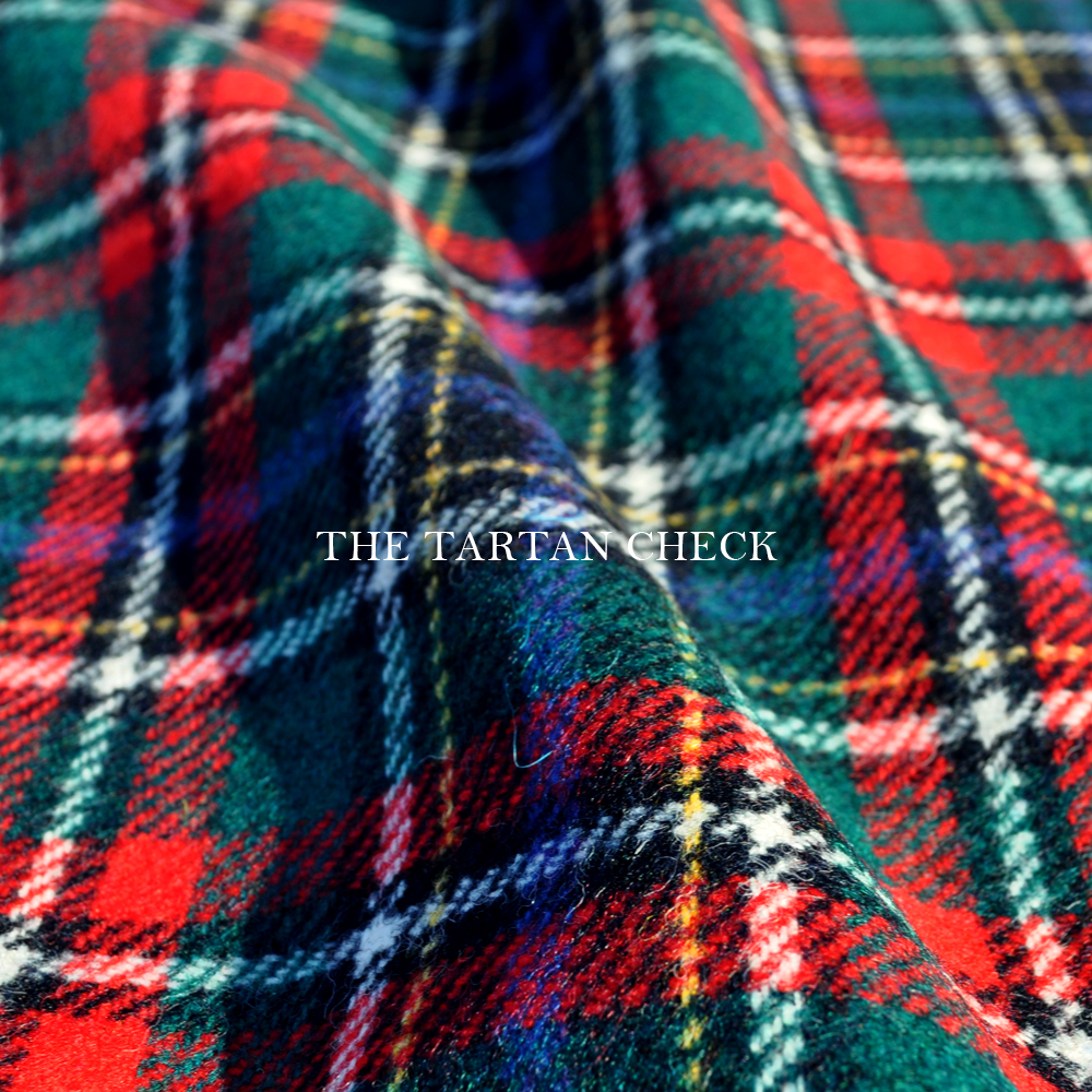犬服|THE TARTAN CHECK|イギリス製タータンチェック生地|選べる3タイプ×3カラー(ベージュ/ネイビー/グレイ)「丸襟カスタマイズ可能」