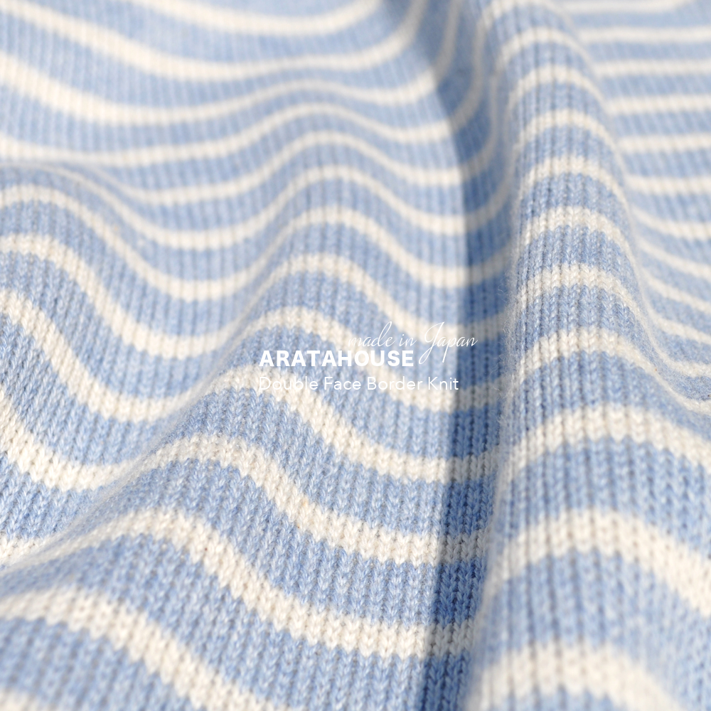 犬服|日本製ダブルフェイスボーダーニット(二重織りニット)|選べる4タイプ×3カラー(スカイブルー/イエロー/ライトグレイ)