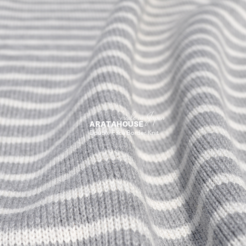 犬服|日本製ダブルフェイスボーダーニット(二重織りニット)|選べる4タイプ×3カラー(スカイブルー/イエロー/ライトグレイ)