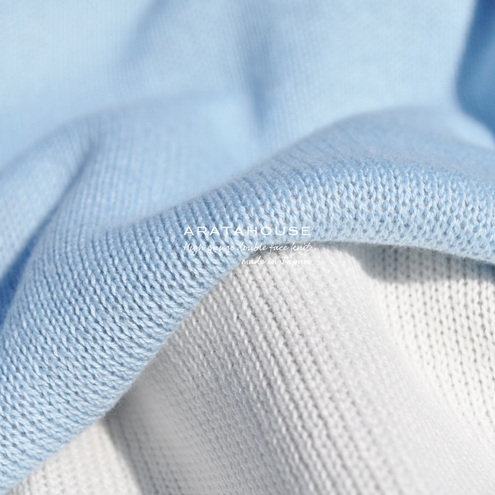 犬服｜日本製コットンハイゲージダブルフェイスニット（二重織りニット）｜選べる４タイプ×２カラー（ホワイト/スカイブルー）