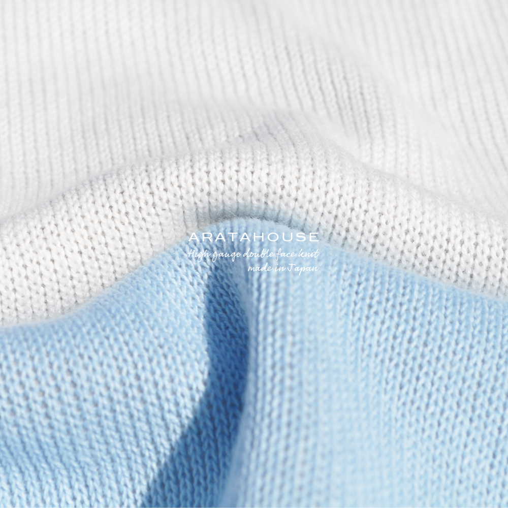 犬服｜日本製コットンハイゲージダブルフェイスニット（二重織りニット）｜選べる４タイプ×２カラー（ホワイト/スカイブルー）
