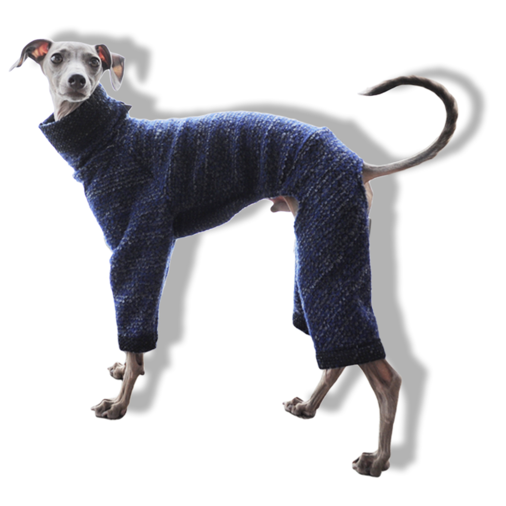 「イタグレ服」秋冬の新作第二弾｜もこもこウールで暖かローパース｜マジョリカブルー（濃い青）カラーを追加しました