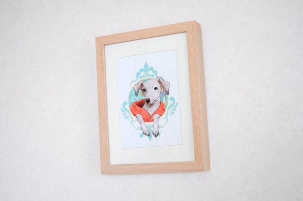 イタグレの骨格を研究し出来上がった絵「まなざし」design by komiti｜このデザインができるまでの話