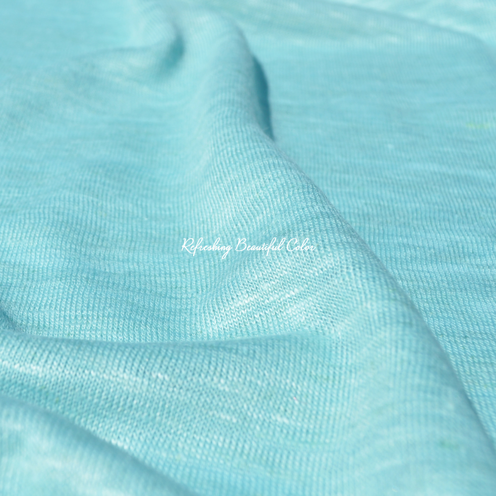 「イタグレ服&ミニピン服」よっちゃんお気に入りの生地「爽やかなキレイ色リネン天竺ニット」