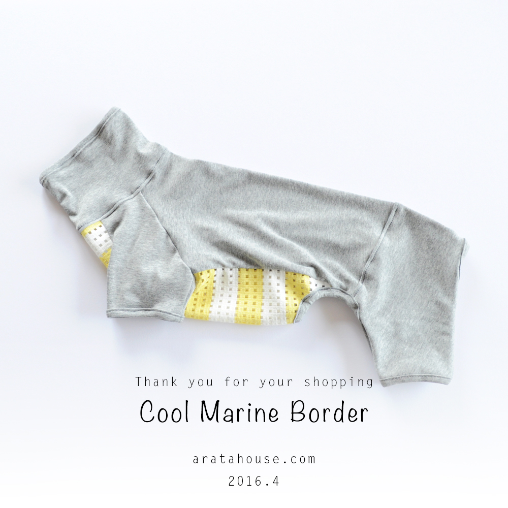 製作した犬服のご紹介 FASHION SHOW 002｜「カンガルーポケットのスター☆ウエア」「杢天竺ボーダーニット」「Cool Marine Border」