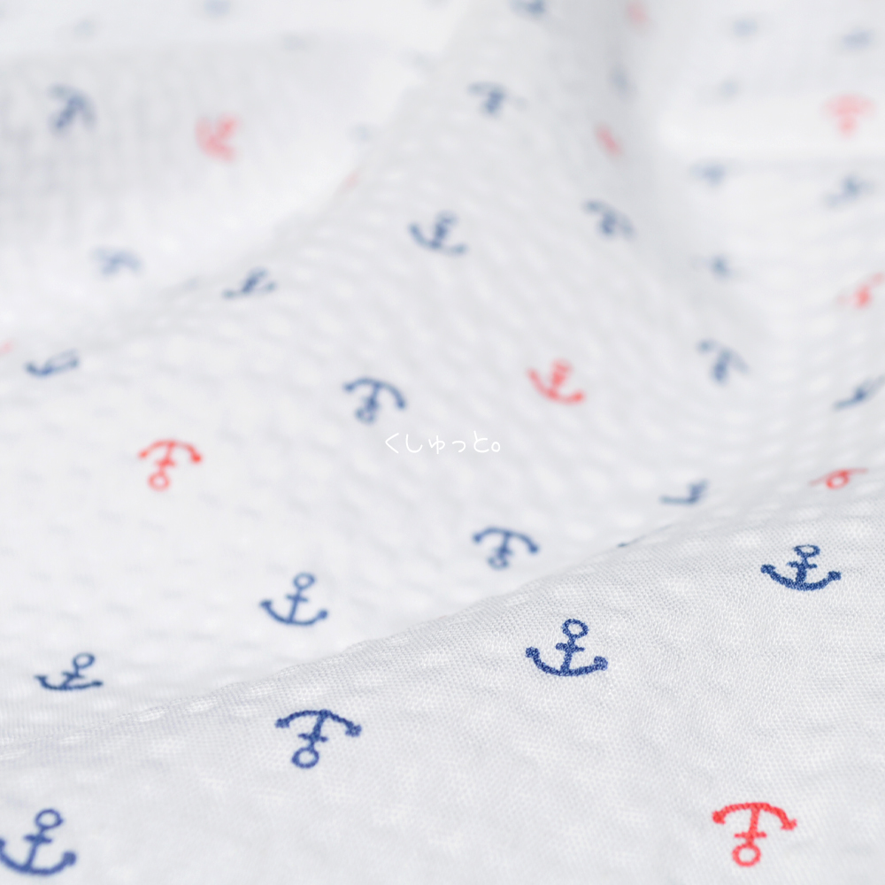 犬服｜くしゅっと。かわいいアンカー｜リップルプリント｜選べる３タイプ×２カラー（ホワイト/ネイビー）