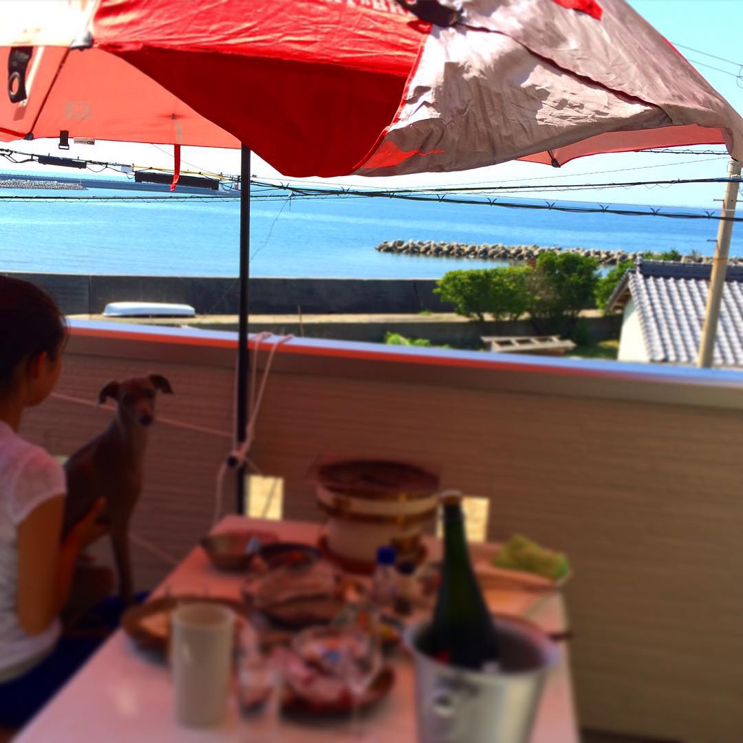 淡路島、BBQ、ビーチ、海、イタグレ、七輪、夏
