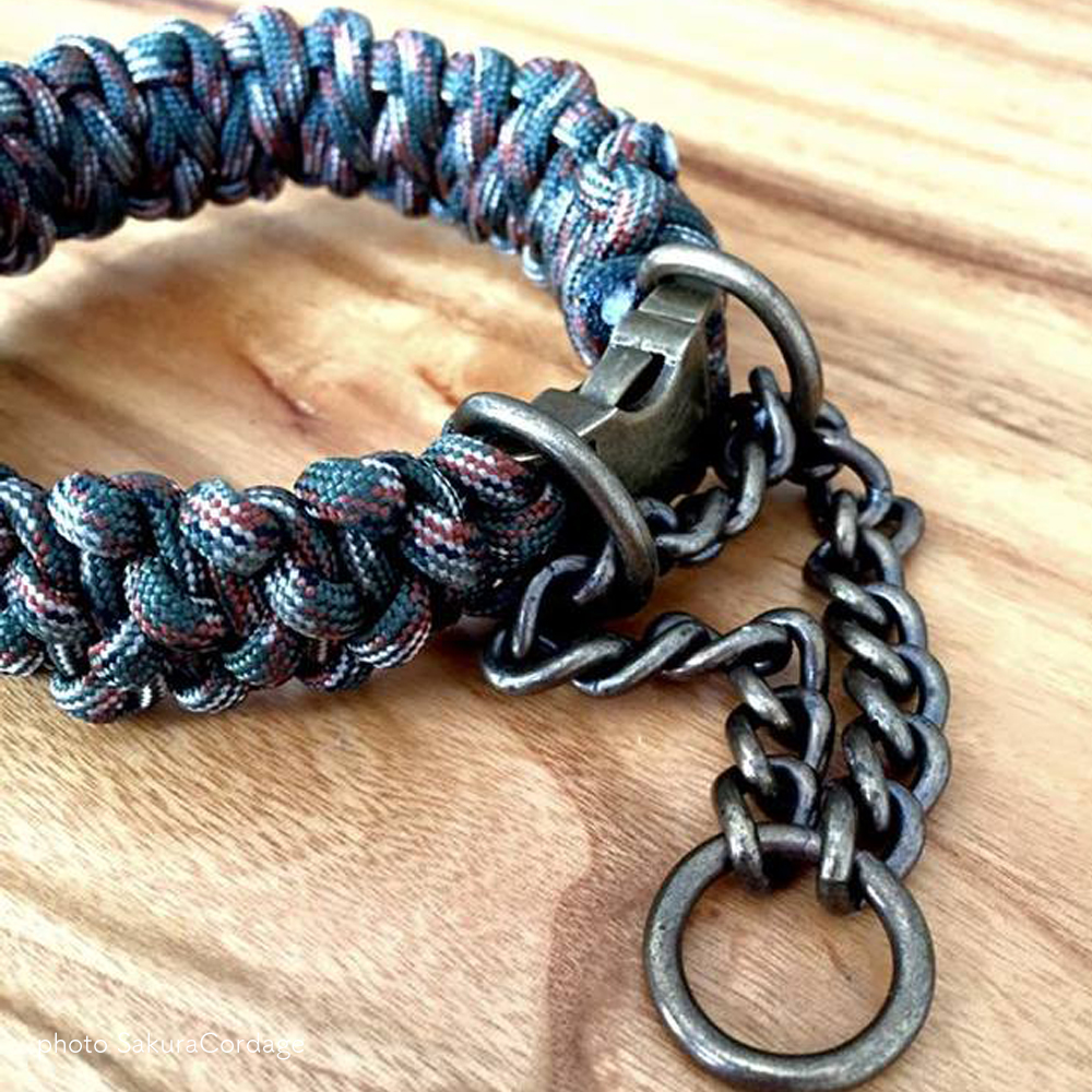 ミニピン首輪：首輪とリードを通して散歩中に大切な愛犬と手をつなぐ「SakuraCordage」