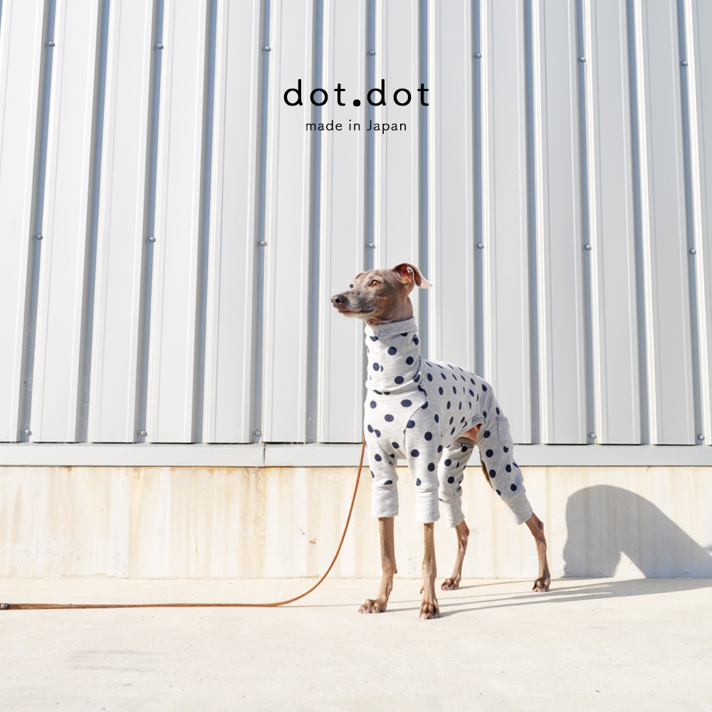「新作犬服 2017’春」可愛さとスタイリッシュさを感じる“ドット”｜dot.dot｜裏毛パイル水玉「イタグレ服」「ミニピン服」