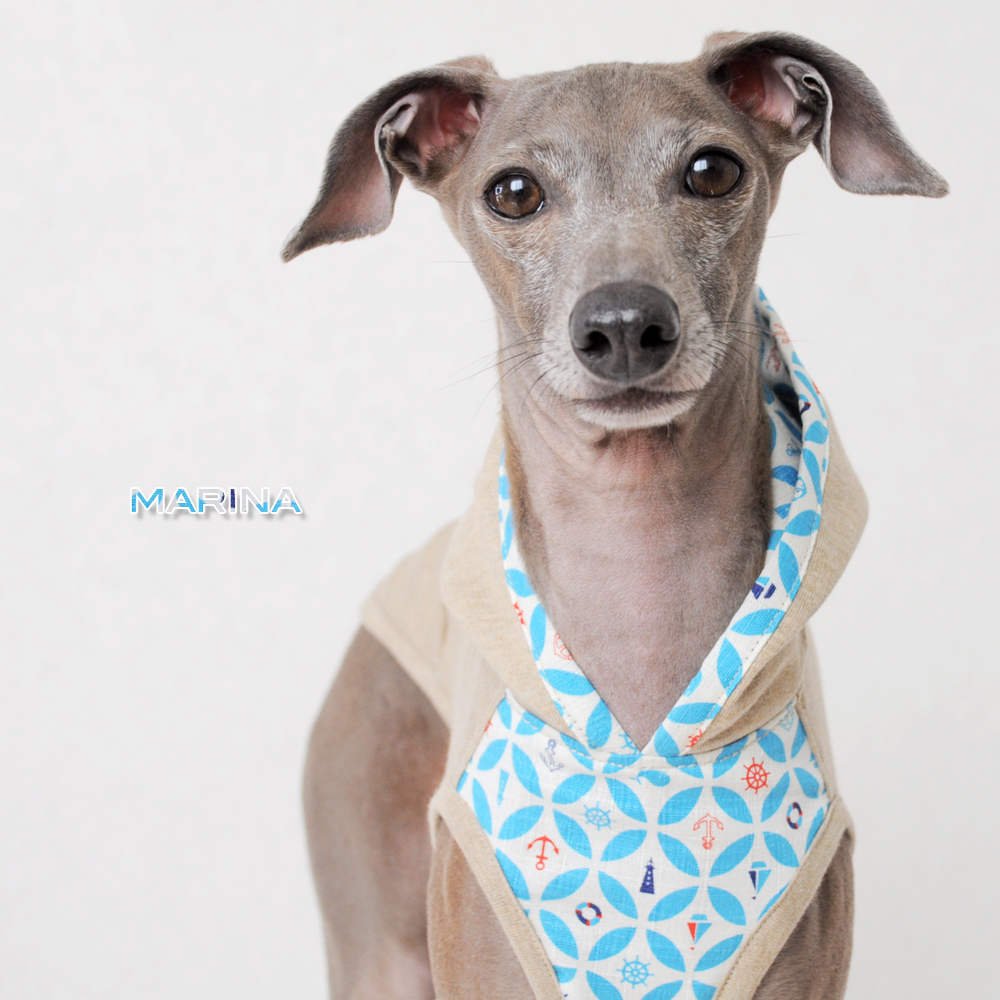 犬服｜MARINA｜マリンツムギクロス｜選べる４タイプ×４カラー（Aqua/Ocean）