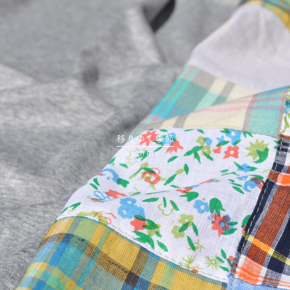 「新作犬服」春野菜が美味しい季節になりました♪移りゆく季節 -summer-｜パッチワークインド綿 × 接触冷感クールマーベラス