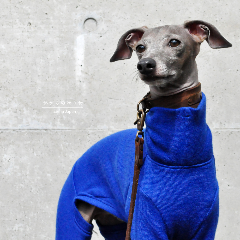 犬服|私からの贈り物|日本製メリノウールリバーニット|選べる4タイプ×3カラー(グレイ/ブルー/パープル)