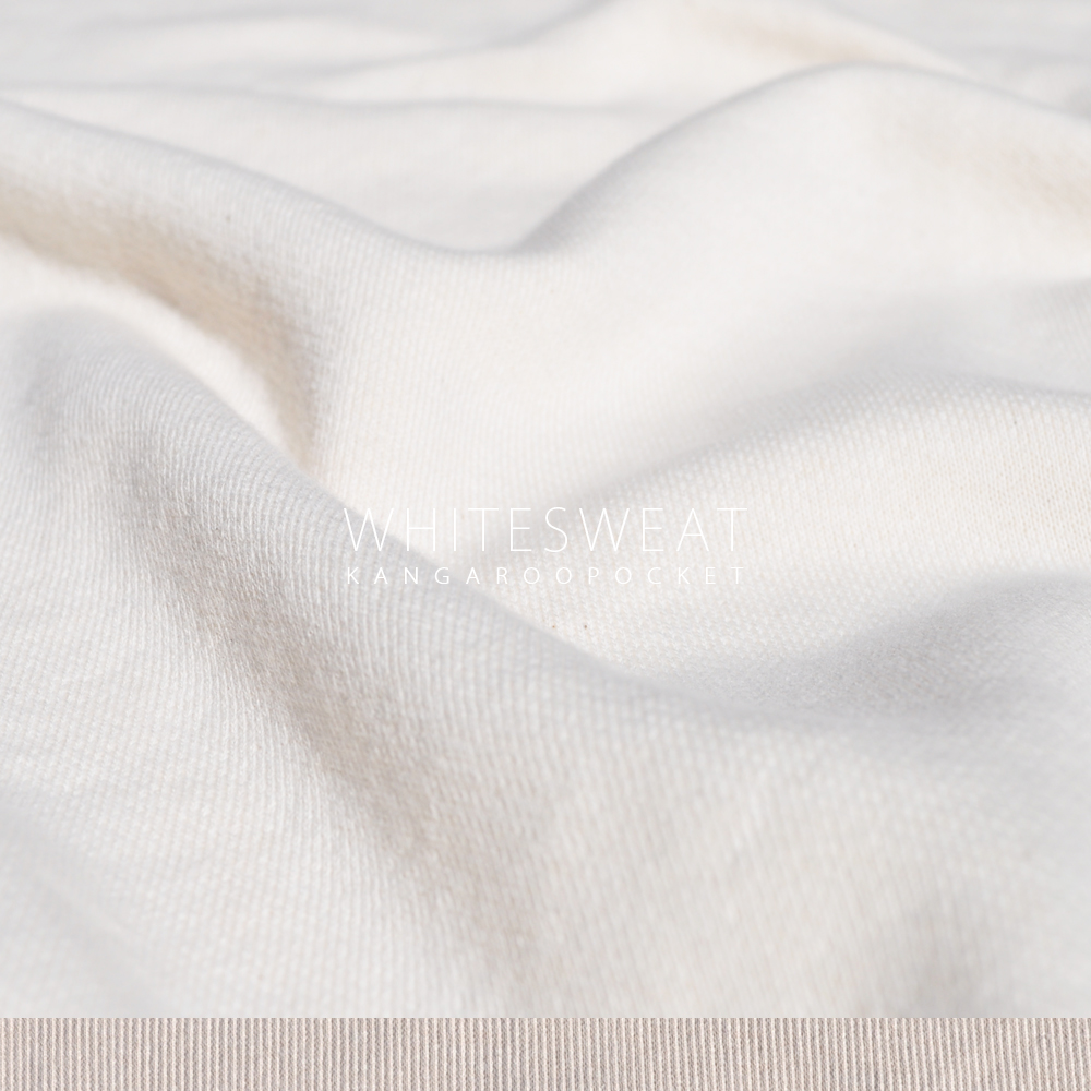 犬服|白スウェット×カンガルーポケット|選べる4タイプ×選べる紐6カラー