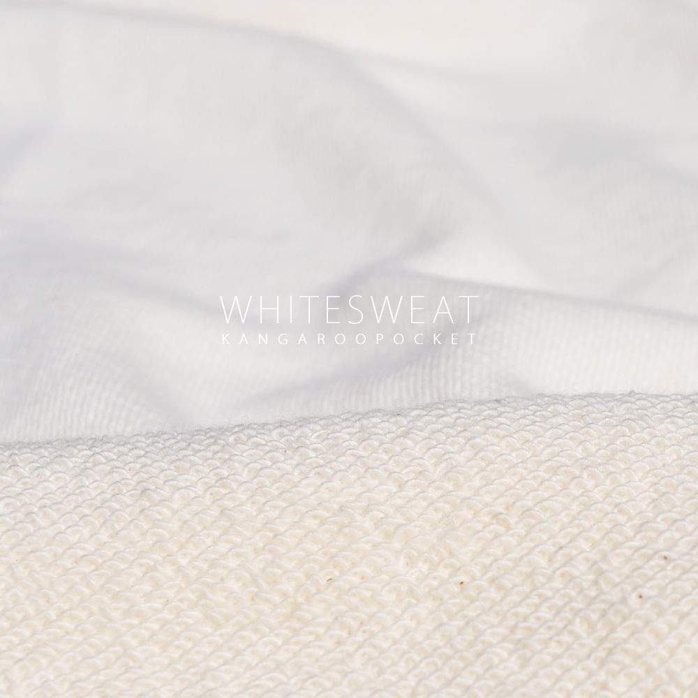 犬服|白スウェット×カンガルーポケット|選べる4タイプ×選べる紐6カラー