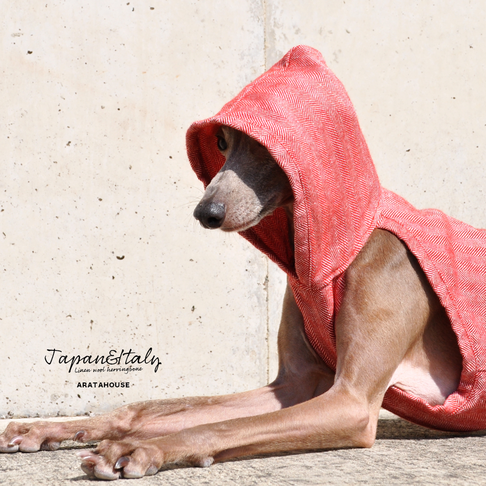 犬服｜リネンウールヘリンボーン｜イタリア製リネン糸＆日本製ウール｜選べる３タイプ