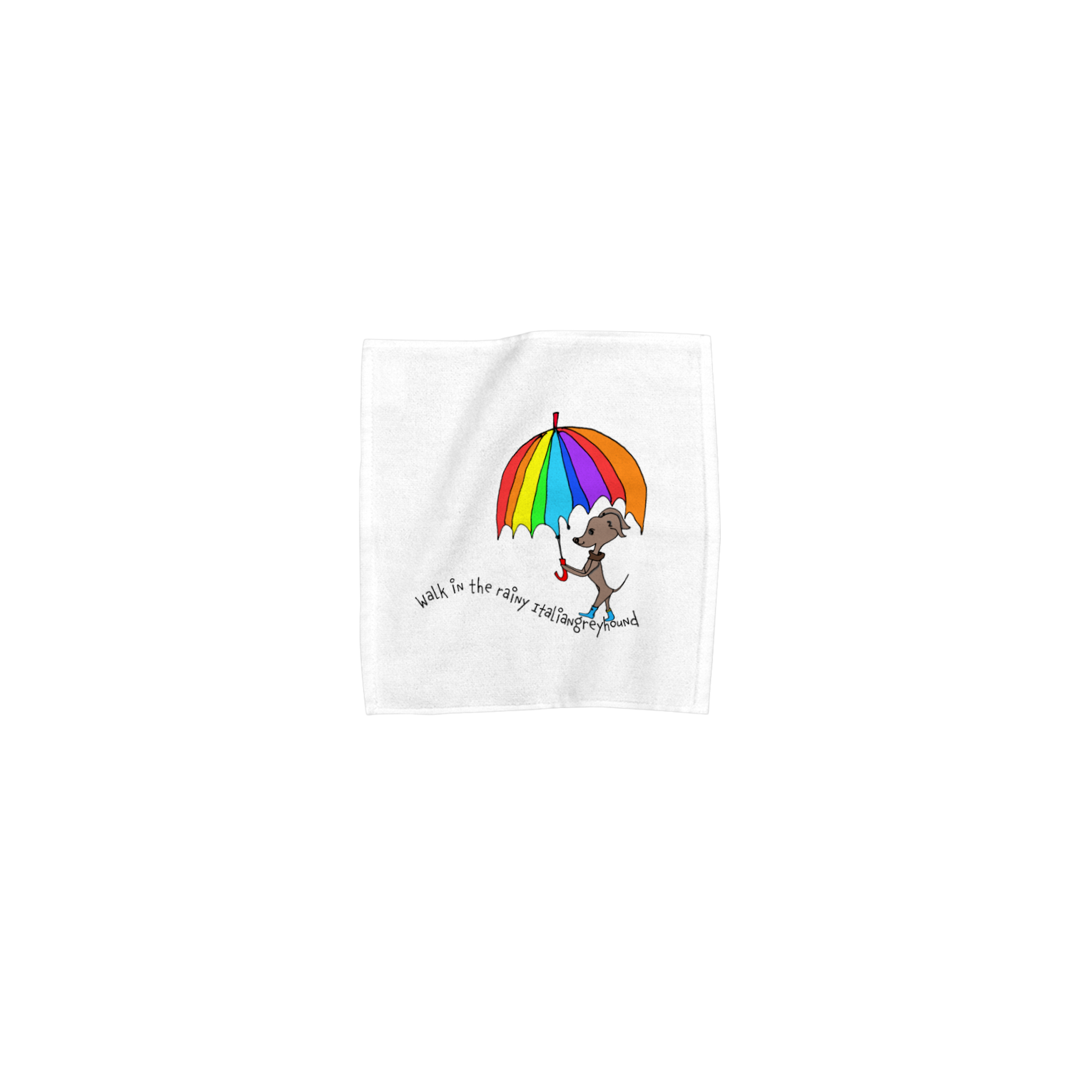 Walk in the rainy Italiangreyhound「YOSHIE.KUROIWA」