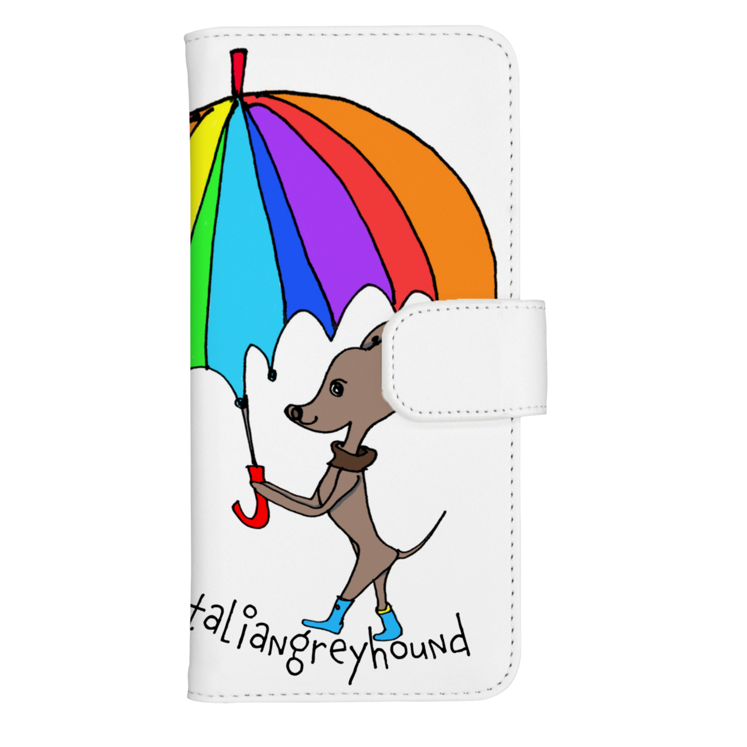 Walk in the rainy Italiangreyhound「YOSHIE.KUROIWA」