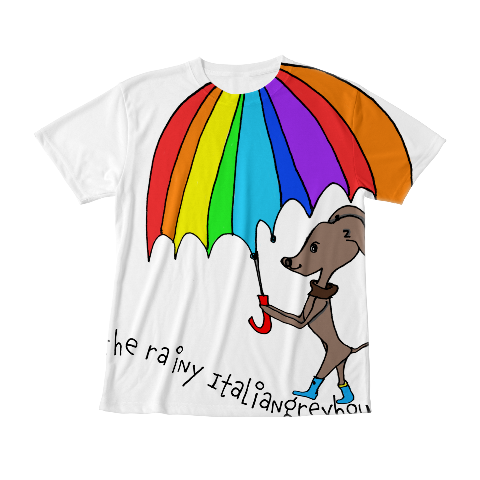 Walk in the rainy Italiangreyhound「YOSHIE.KUROIWA」