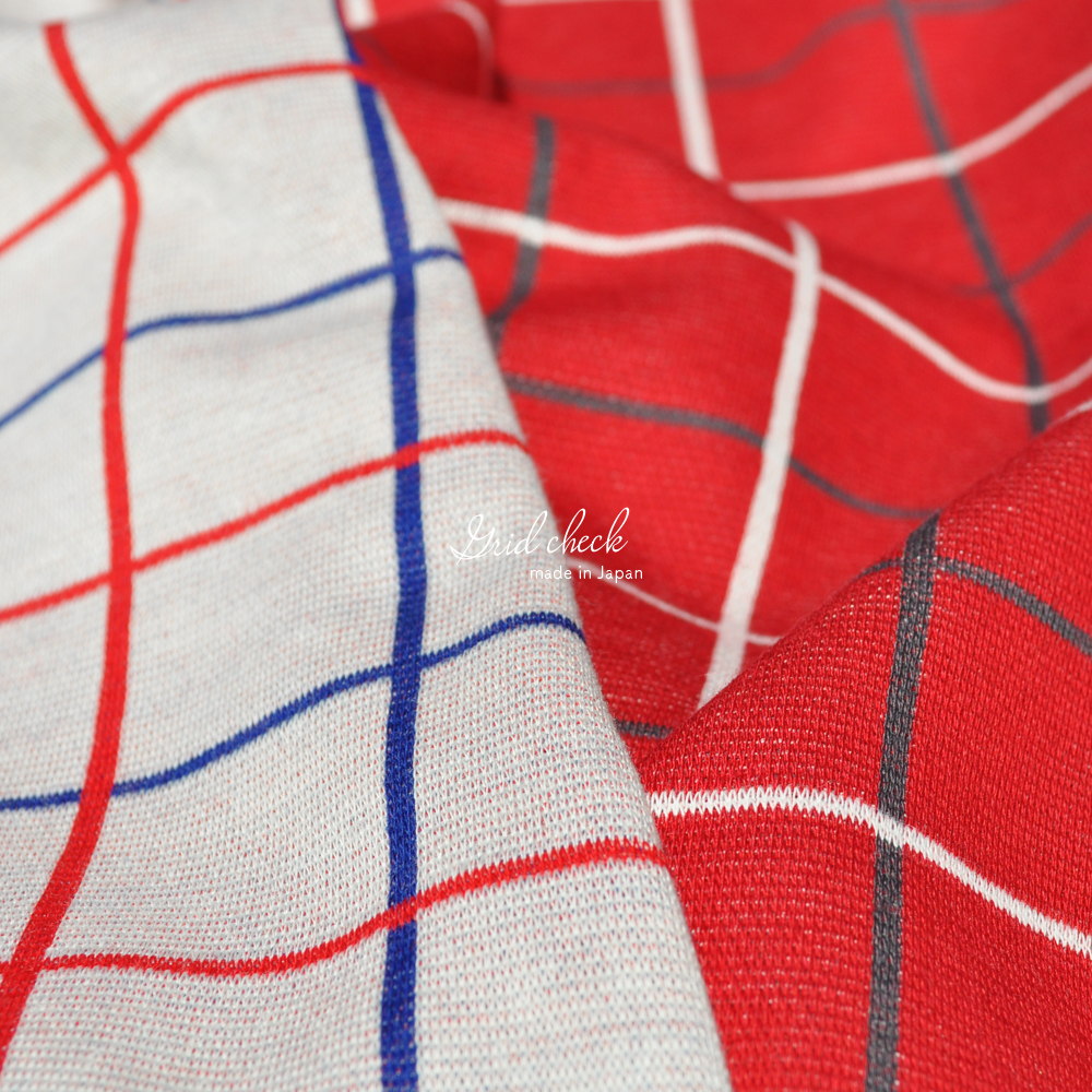 犬服｜3cm×3cmグリッドチェック｜日本製ジャガードニット｜選べる４タイプ×２カラー（アイボリー/レッド）