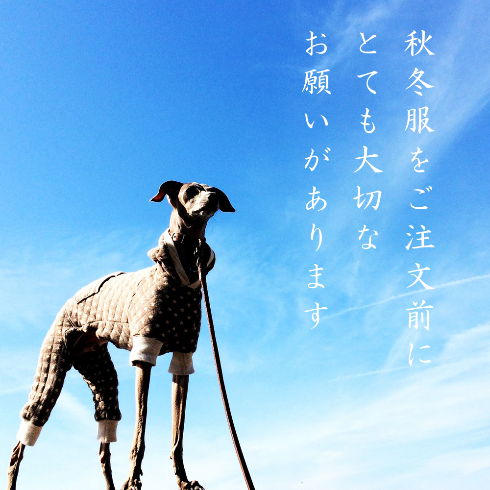 「※必読をお願いします」秋冬服をご注文前にとても大切なお願いがあります。