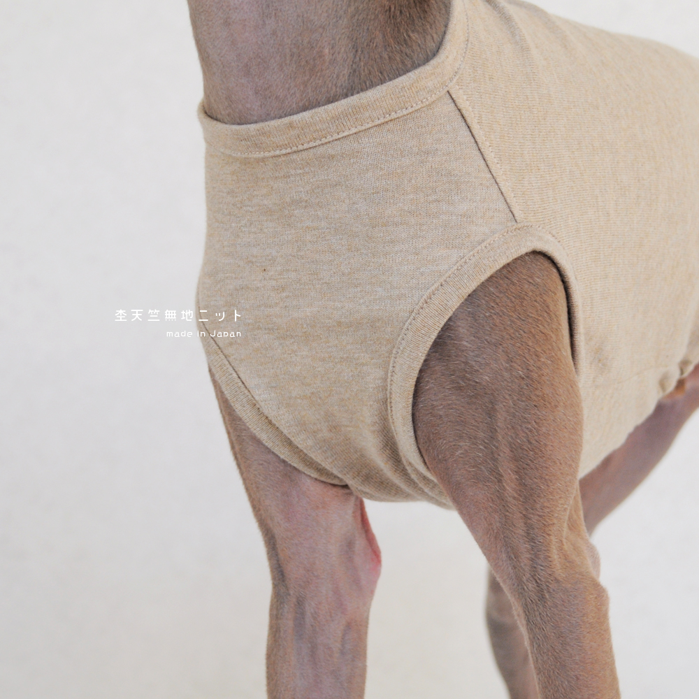 犬服｜杢天竺無地ニット｜選べる４タイプ×３カラー（ベージュ/グレイ/ネイビー）