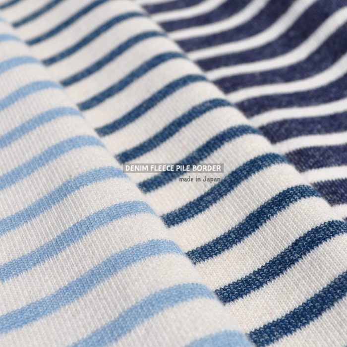 犬服|デニム裏毛パイルボーダー|選べる4タイプ×3カラー(アクア/グリーン/ネイビー)