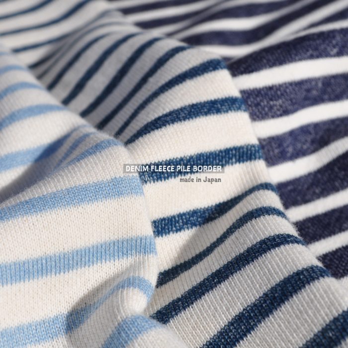 犬服|デニム裏毛パイルボーダー|選べる4タイプ×3カラー(アクア/グリーン/ネイビー)