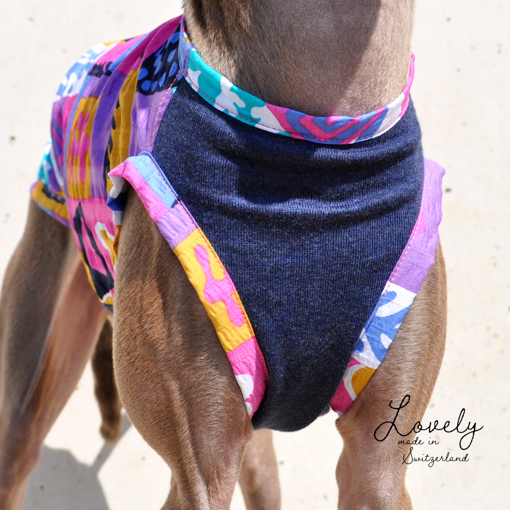 犬服｜Lovely｜スイス製サッカープリント（しじら織り）｜選べる３タイプ×３カラー（ベージュ/ネイビー/グレイ）